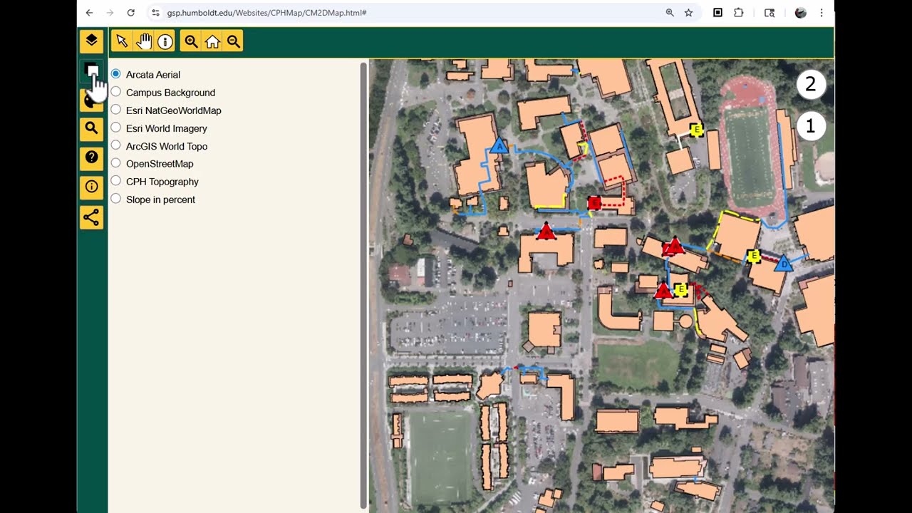 An introduction to a Cal Poly Humboldt online map.