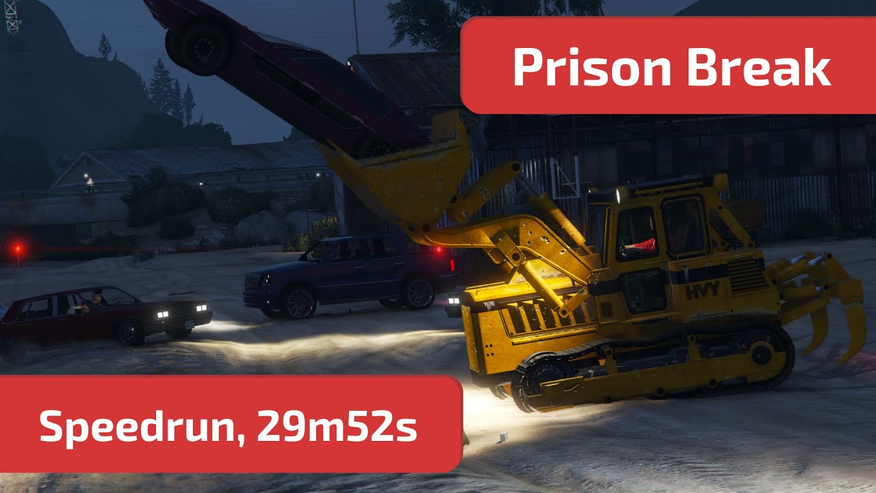 GTA Online - Prison Break (Speedrun, 29m52s / 21m36s) World Record