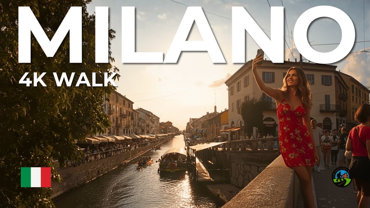 🇮🇹 Milan 4K Walk – Sunset Aperitivo at Navigli