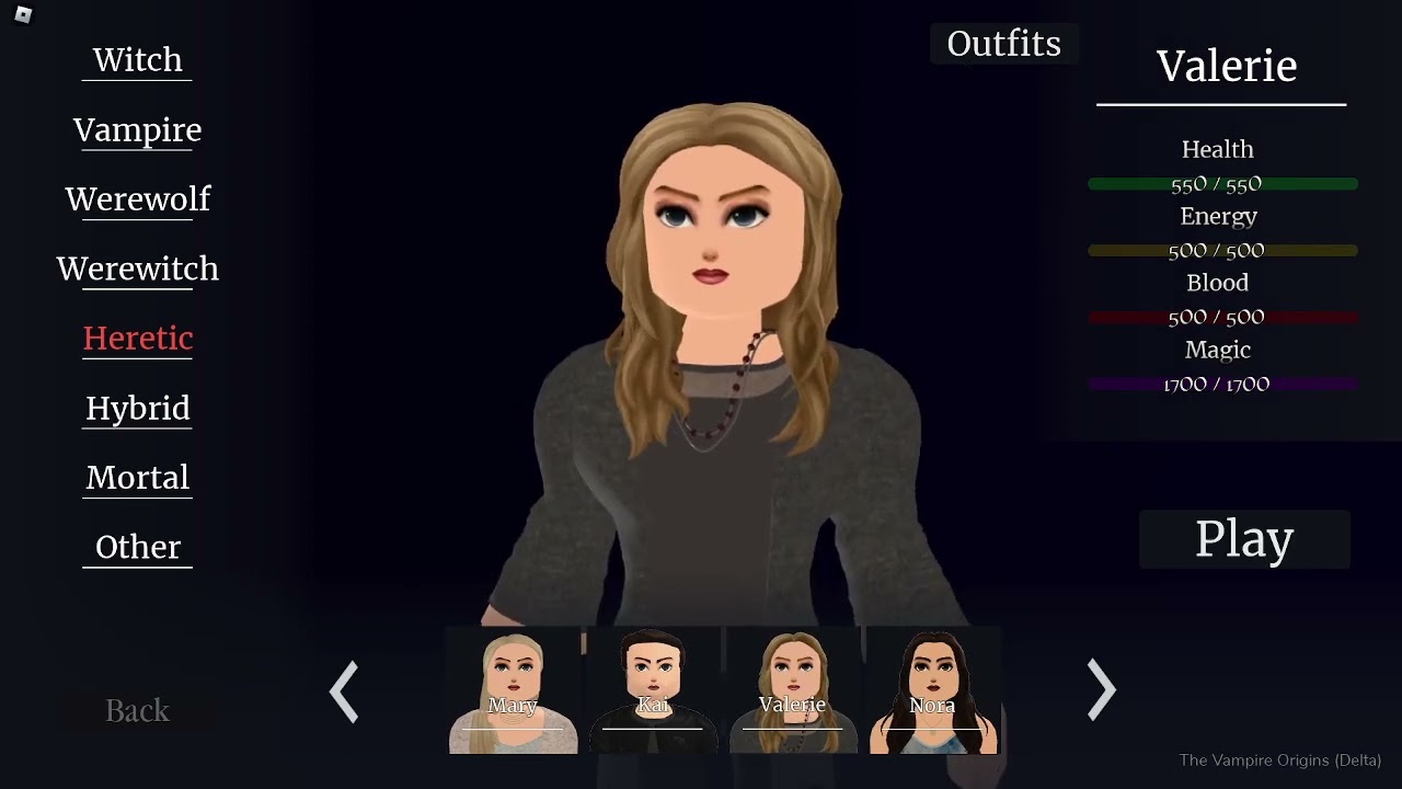 Valerie gameplay (Toxic) TVO The vampire origins roblox
