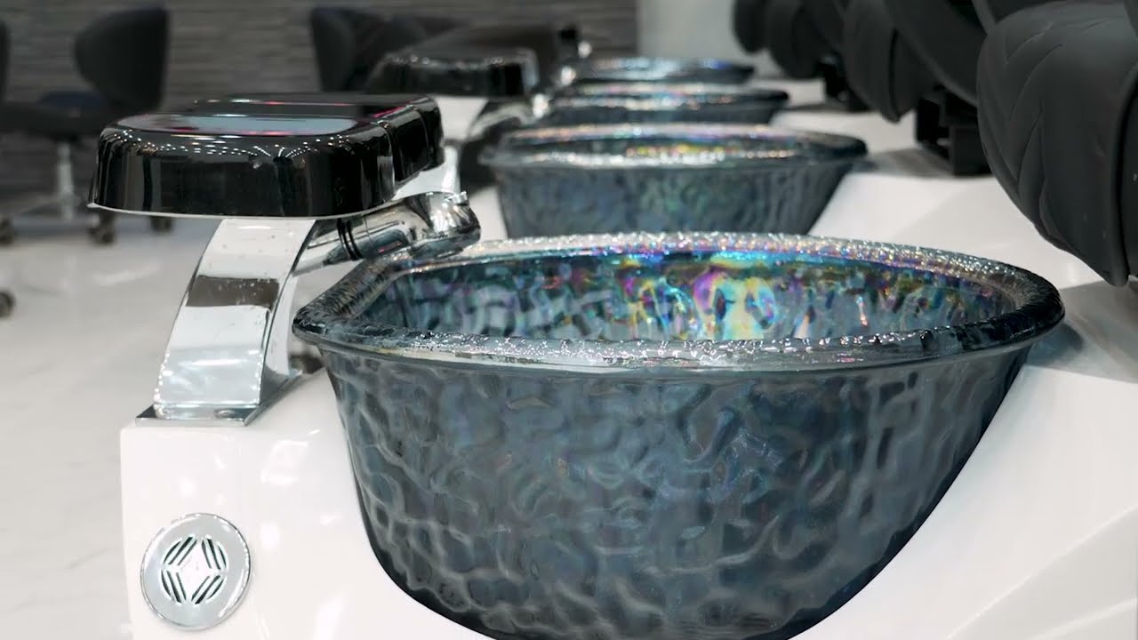Experience Coco Nail's Luxury with Alden Crystal Pedicure Chairs by Whale Spa!