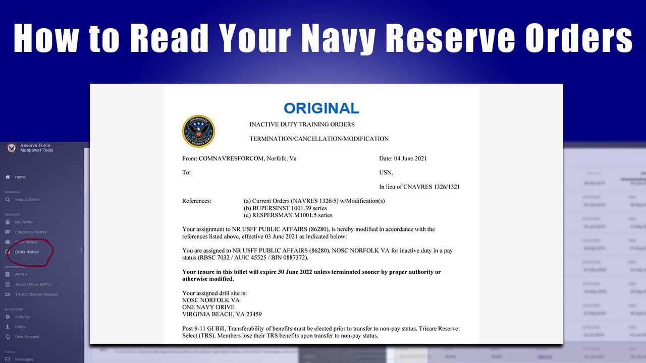 How to Find (and Understand) Your Navy Reserve Unit Orders