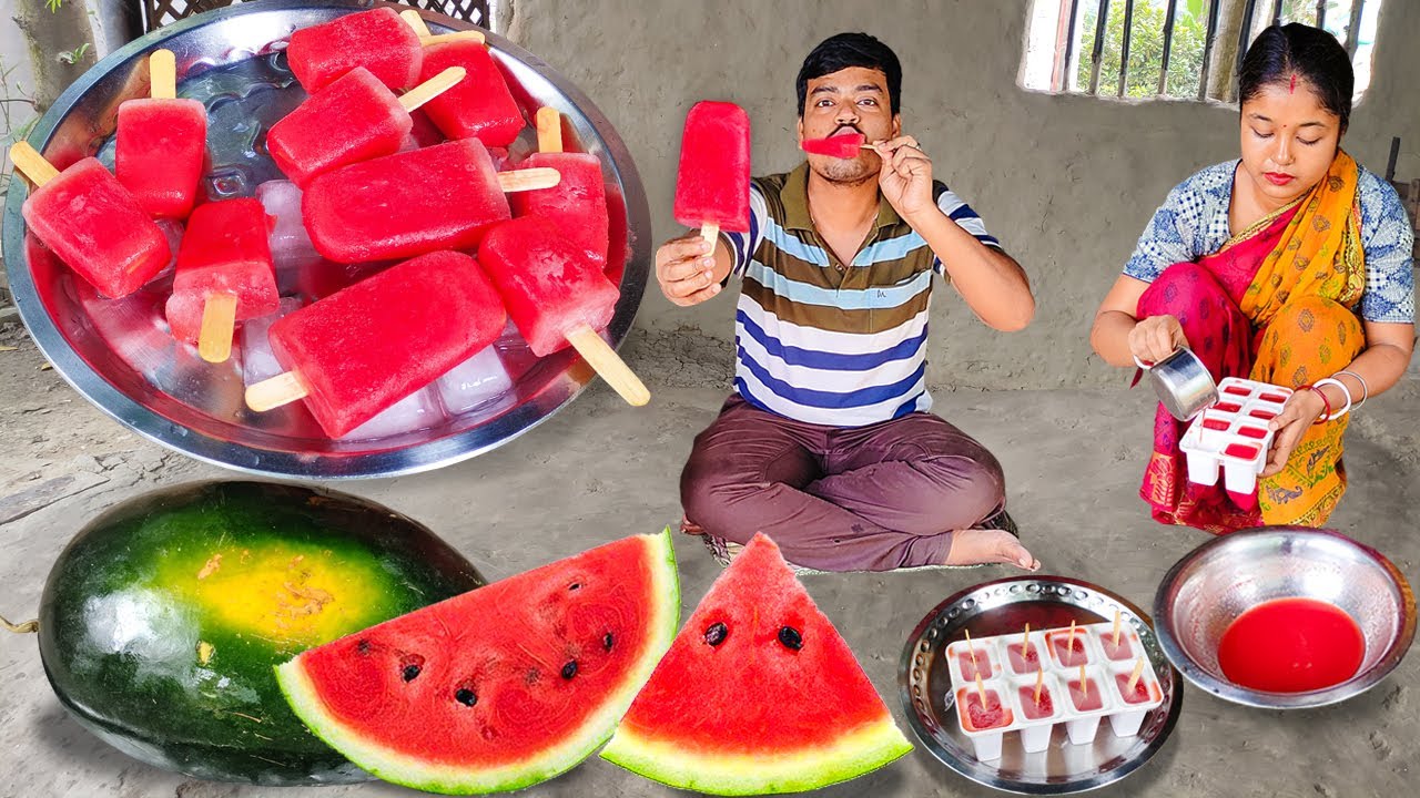 তরমুজের আইসক্রিম বানানো খুবই সহজ এটি নিরভেজাল বাচ্চাদের জন্য খুব উপকারিTormuj Lolly Ice Cream Recipe