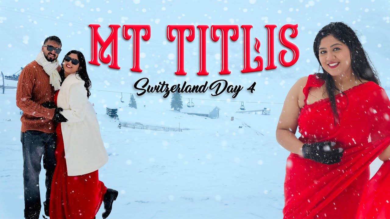 I wore saree in Switzerland 😍✨🇨🇭| Day 4 | Mt Titlis | Travel vlog | @Meghana_Shankarappa  