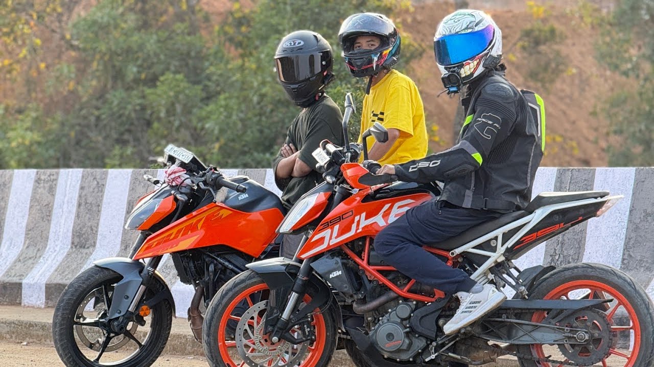 Sunday ride with new friends👭 || Duke390, duke250, Mt15, R15M chill ride😍
