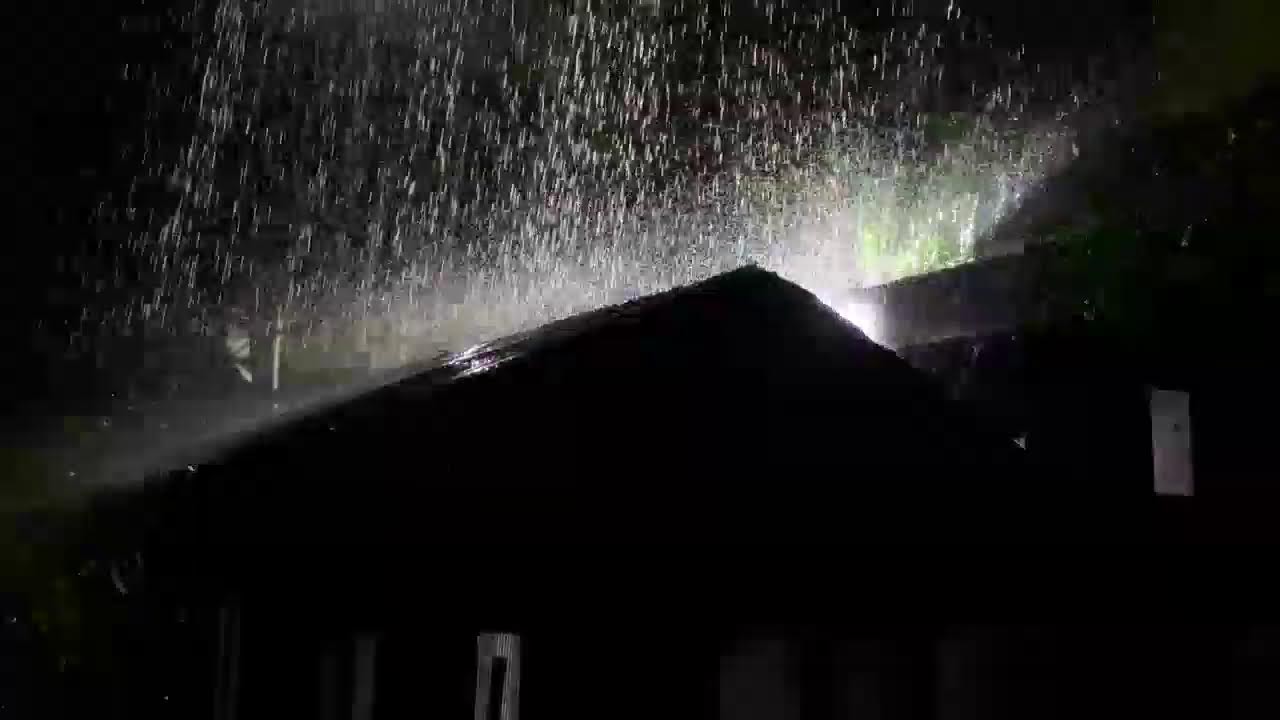 Continuous Heavy Rain on Tin Roof for Sleeping
