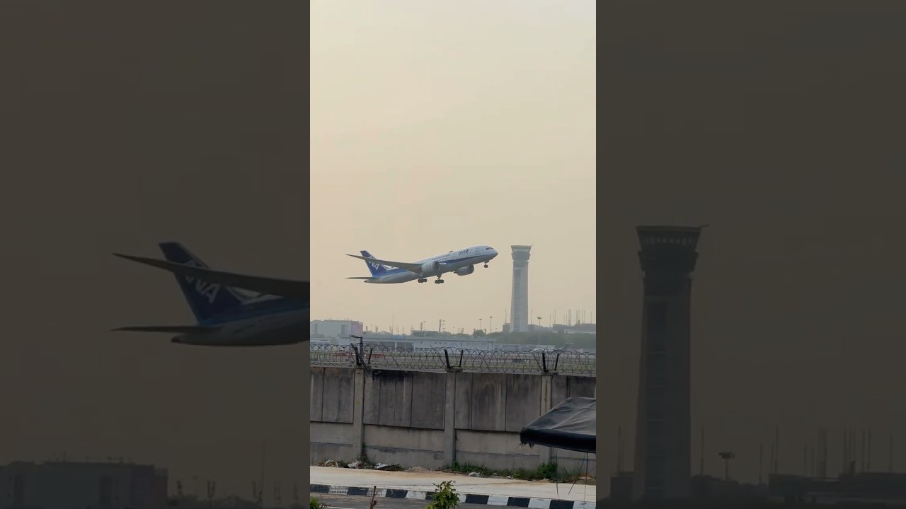 Stunning ANA Boeing 787-8 Takeoff from Delhi |Golden Hour Departure #ANA #Boeing787 #Dreamliner #fly