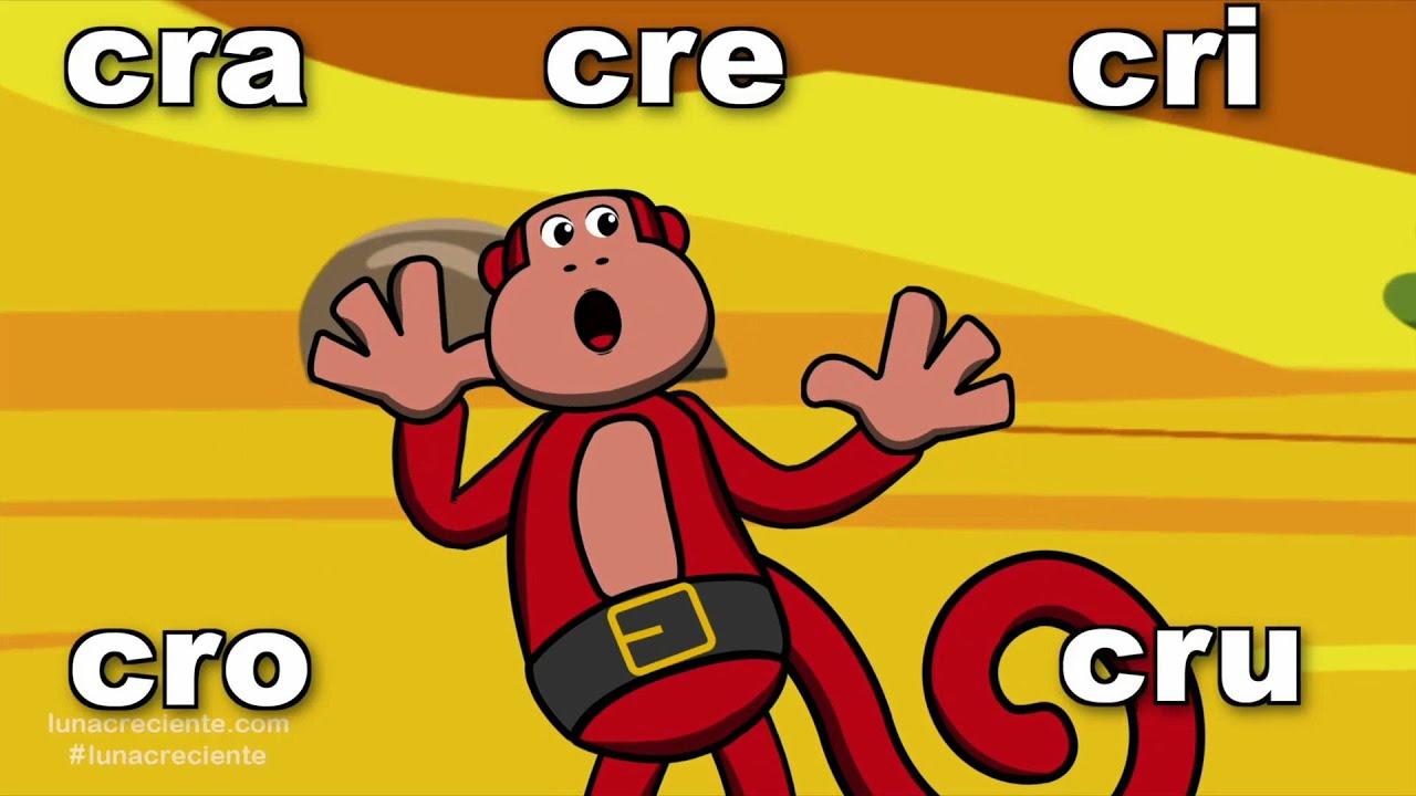 ¿Un Mono Que Habla? cra cre cri cro cru.  Aprendamos a Leer con El Mono Sílabo