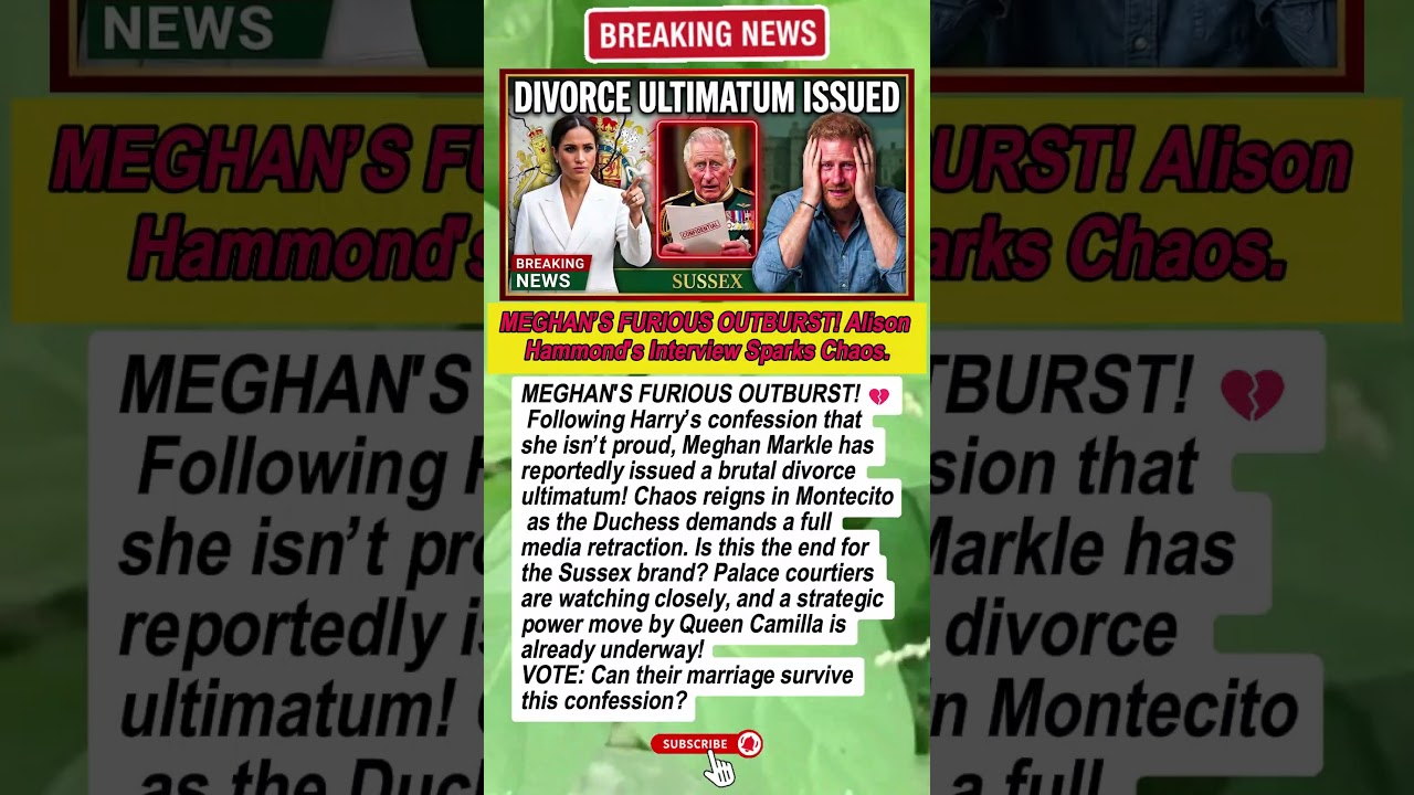 IT&rsquo;S OVER? 💔 Meghan&rsquo;s BRUTAL Divorce Ultimatum After Harry&rsquo;s Mistake! 💣 #Sussex #RoyalGossip #Shorts