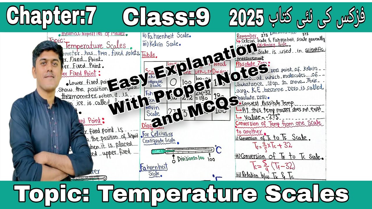 Topic 7.3 Temperature Scales||Class 9th New Book Physics 2025||Chapter 7||#Rao Faisal Riaz 