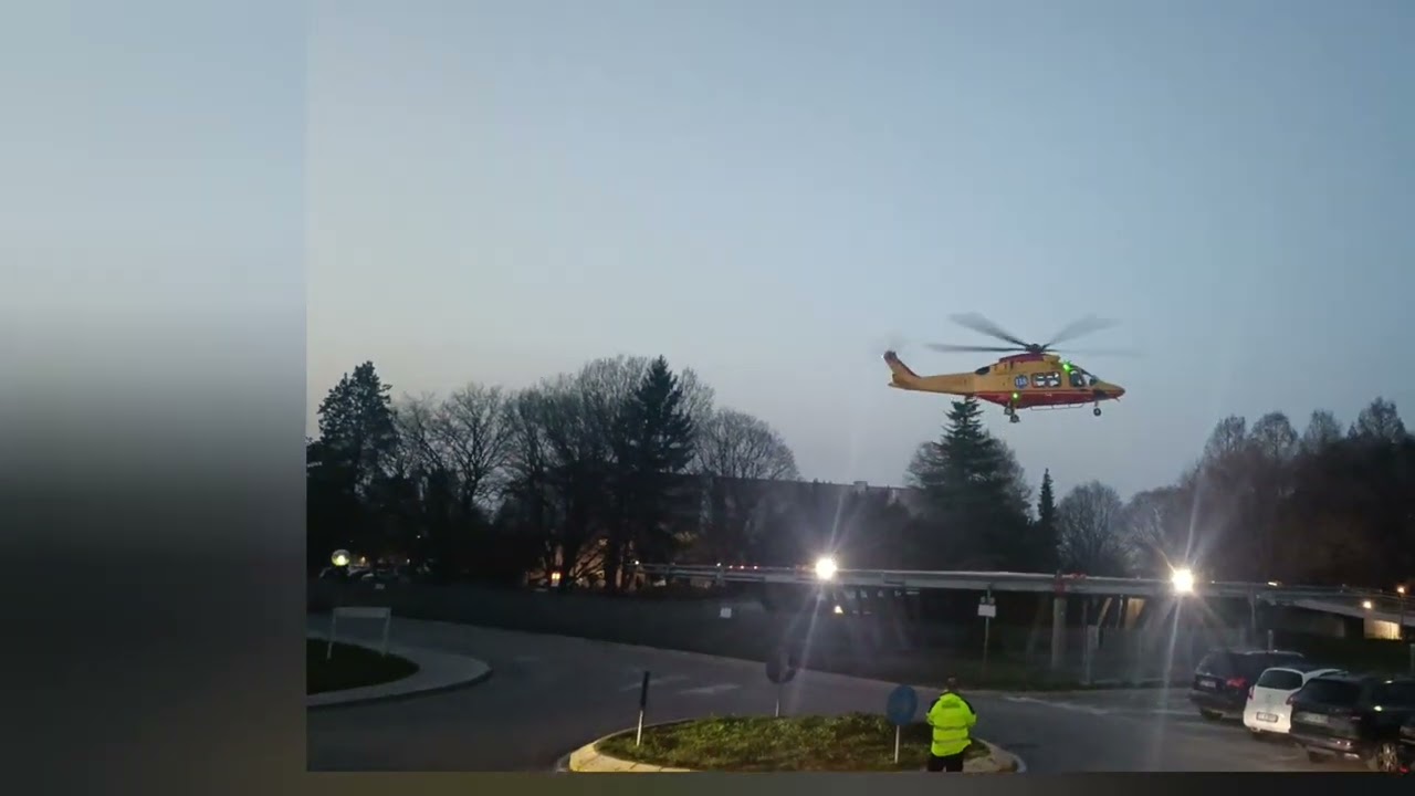 Elisoccorso Leone 1 in partenza dal pronto soccorso 
