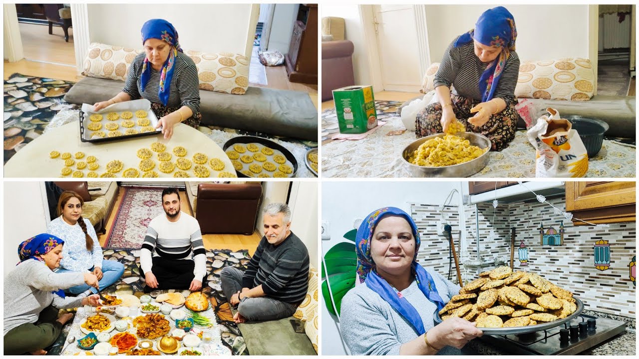 اليوم عملنا كعك العيد بالكردي كومبا عفريني على اصولها مع طعمه ايام زمان