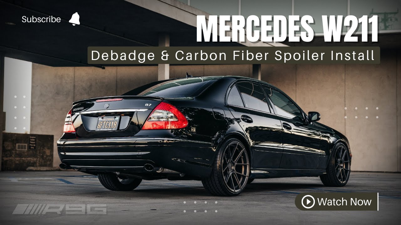 Debadging Mercedes W211 in minutes to make it look like Brabus B7 & AMG Carbon Fiber Spoiler Install