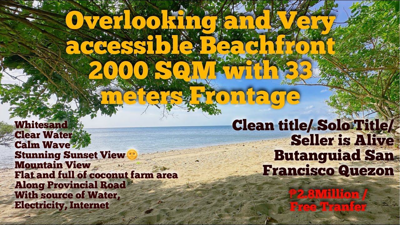 (#104) 2000 SQM BEACHFRONT | 33 meters Frontage | Clean Title | ₱2.8Million | Free Tranfer