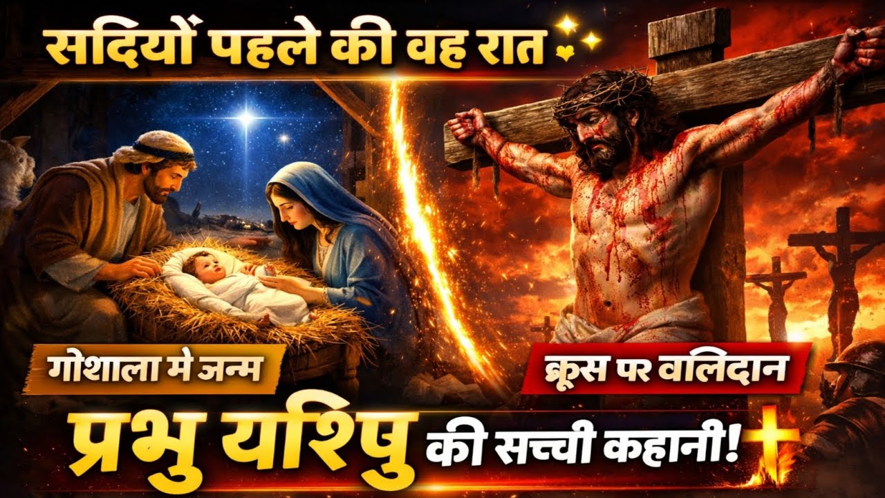 सदियों पहले की वह रात ✨ | गौशाला से क्रूस तक – प्रभु यीशु मसीह की अद्भुत और सच्ची कहानी ✝️🔥