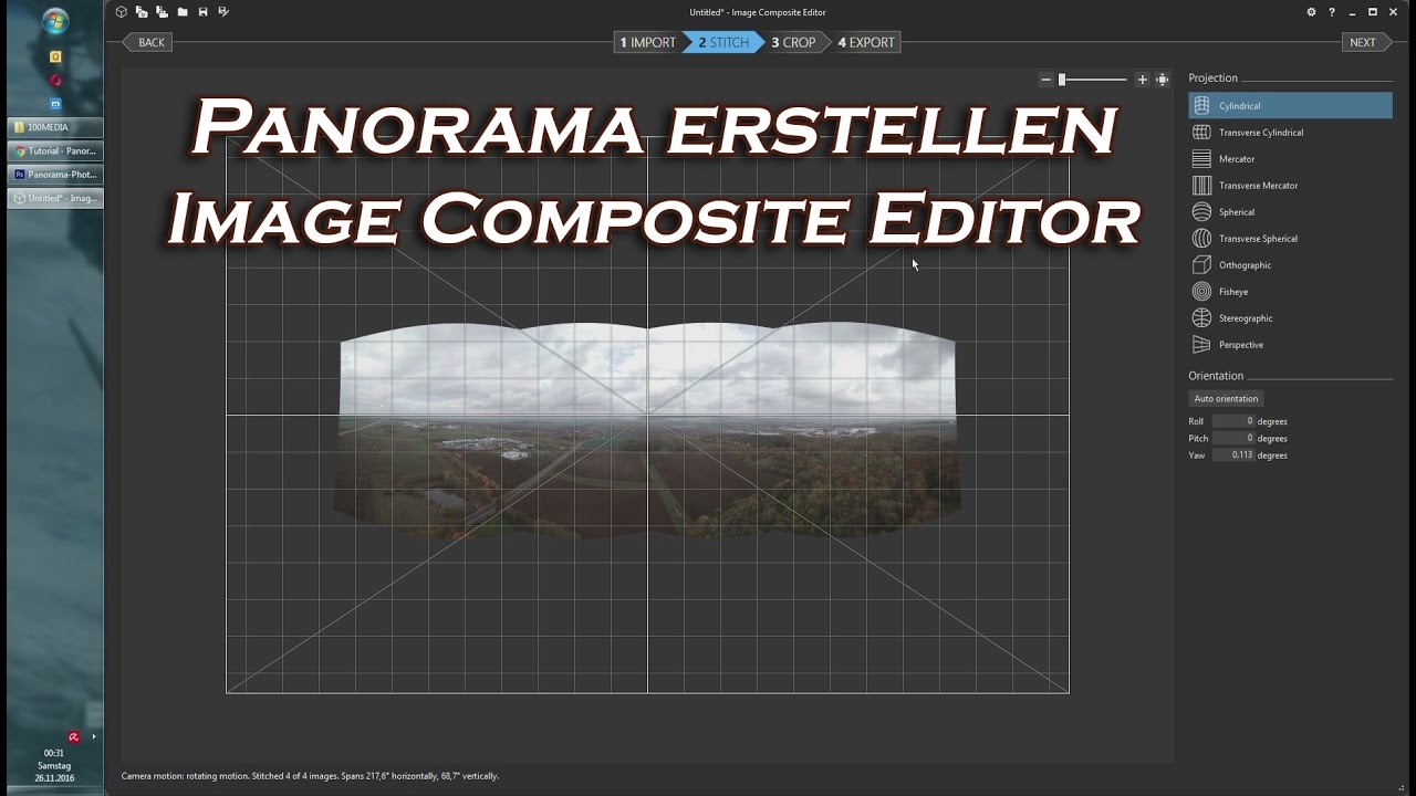 Tutorial | Panorama erstellen | Image Composite Editor (ICE) | Bilder von CGO3+