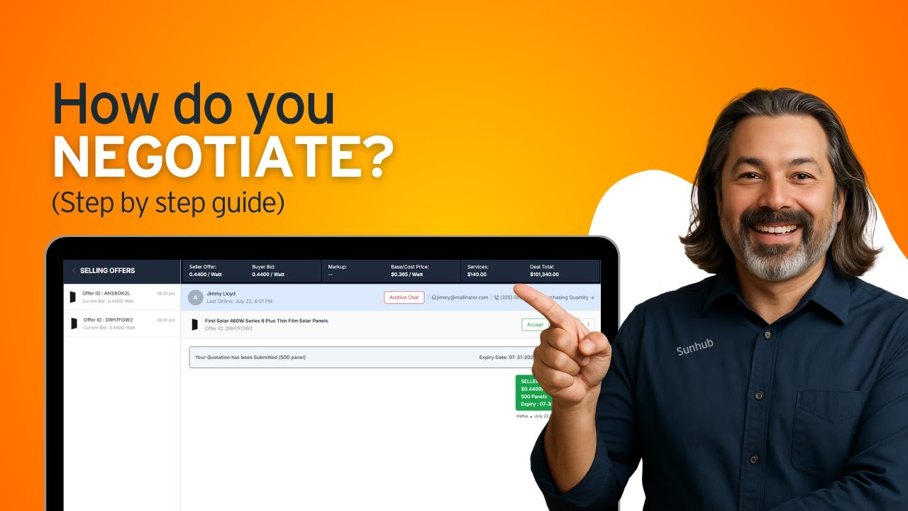Close Deals Faster! Negotiating on Sunhub&rsquo;s Sales Portal (Step-by-Step)