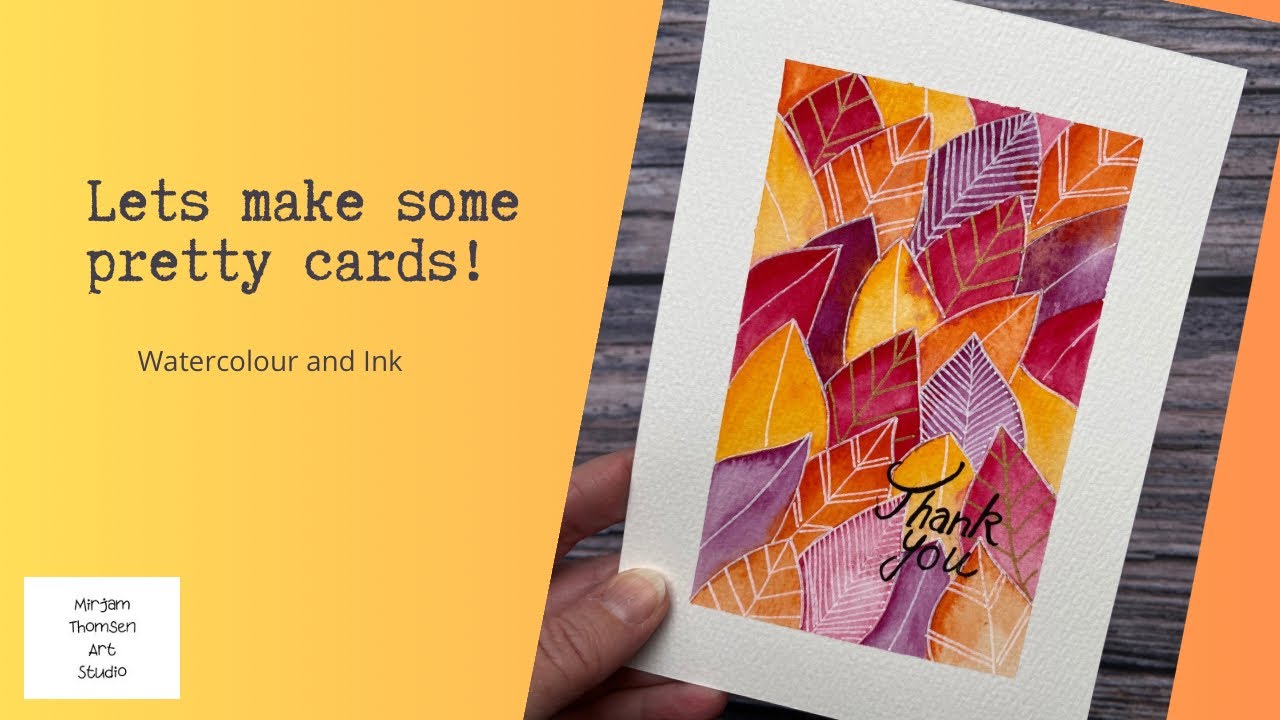 “Watercolour Leaves & Ink: Create a Beautiful Handmade Card!” 🎨🍃✨