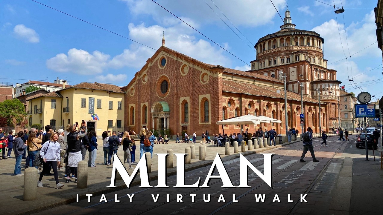 Milan Old Town, Italy 🇮🇹 | Walk from Santa Maria delle Grazie to Sforza Castle • 4K UHD