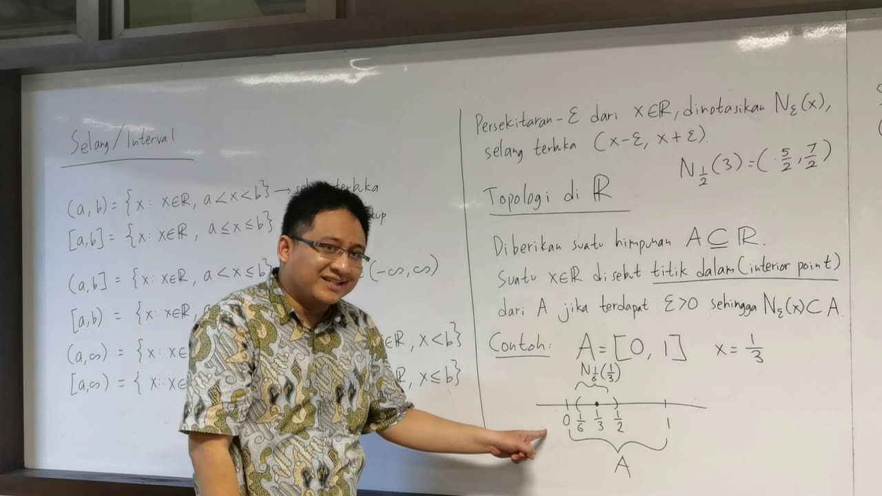 Topologi di R: Selang, Persekitaran, Titik Dalam, Titik Limit dan Titik Terasing