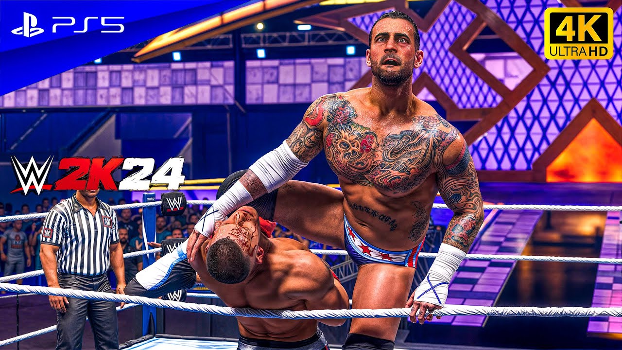 WWE 2K24 - CM Punk vs. John Cena | Undisputed WWE Championship Match | PS5™ [4K60]