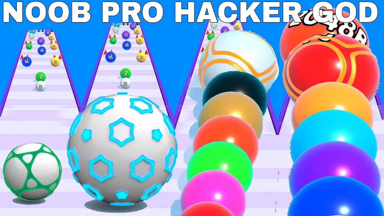 NOOB VS PRO VS HACKER VS GOD   in Running Ball-Merge Numbers