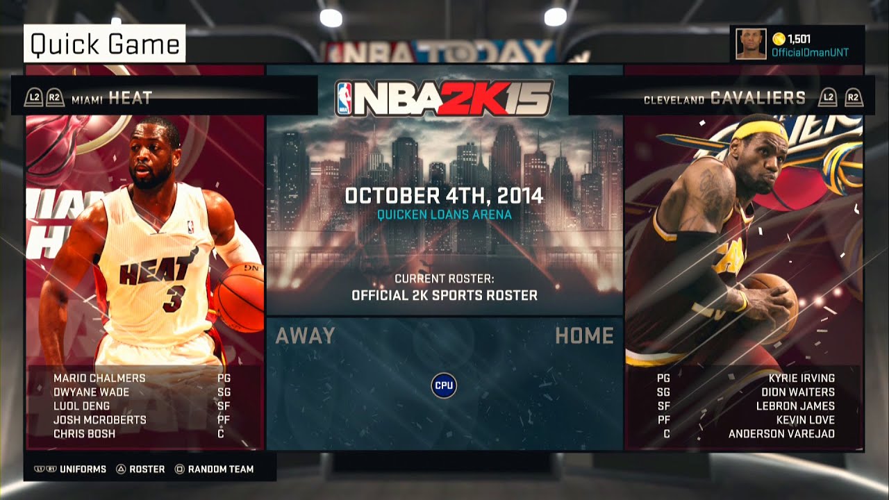 PS4 NBA 2K15 HD Gameplay!: Cleveland Cavaliers vs. Miami Heat!