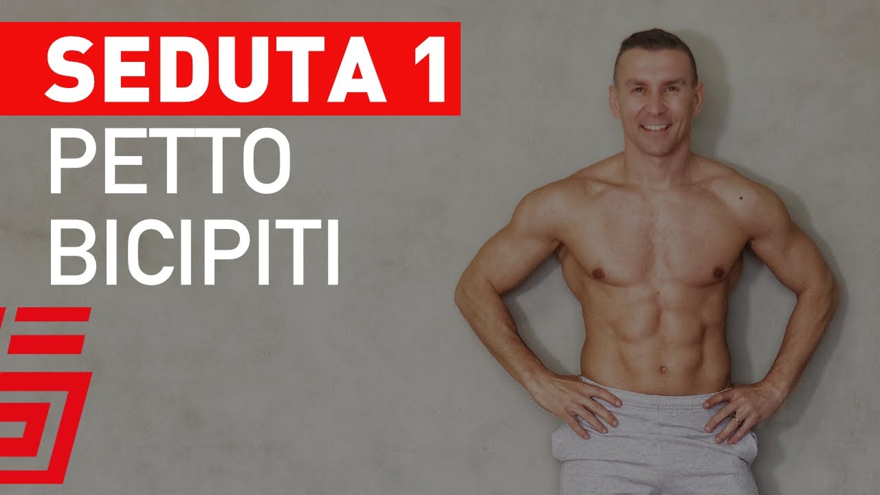 Seduta Ipertrofia Petto e Bicipiti con Manubri/Bilanciere | Palestra in casa