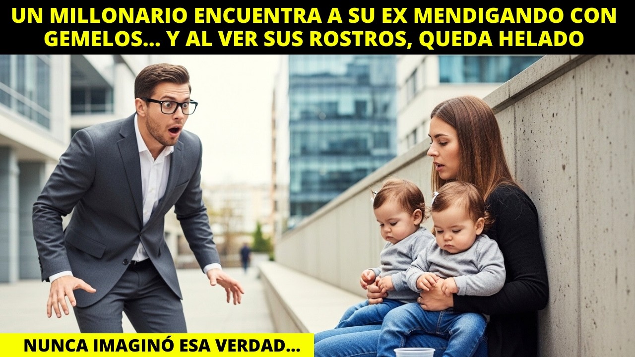 UN MILLONARIO ENCUENTRA A SU EX MENDIGANDO CON GEMELOS… Y AL VER SUS ROSTROS, QUEDA HELADO