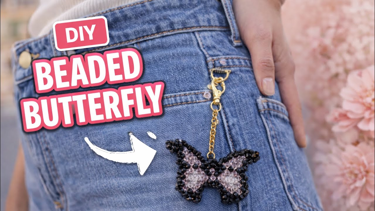DIY beaded butterfly keychain/charms easy tutorial for beginners 