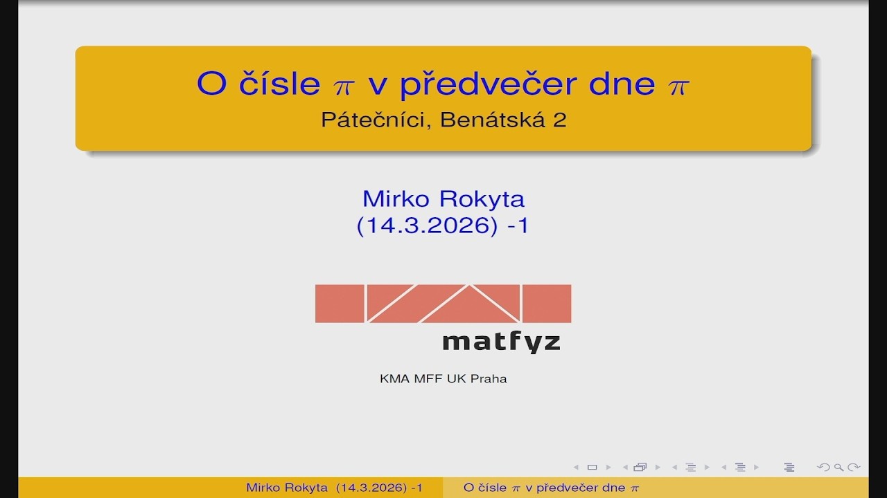 Mirko Rokyta: O čísle Pí v předvečer dne Pí (Pátečníci 13.3.2026)