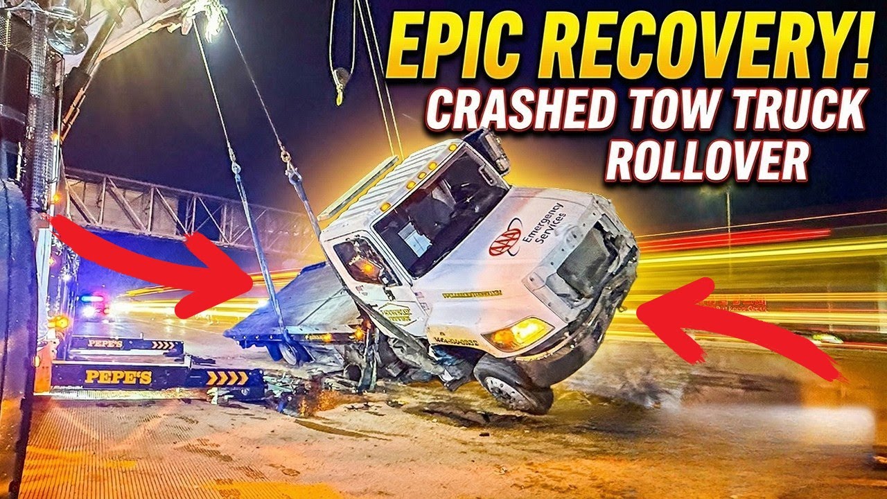 INTENSE TOWING ACTION AAA Tow Truck Crash and Rotator Hulk 2.0 First Job