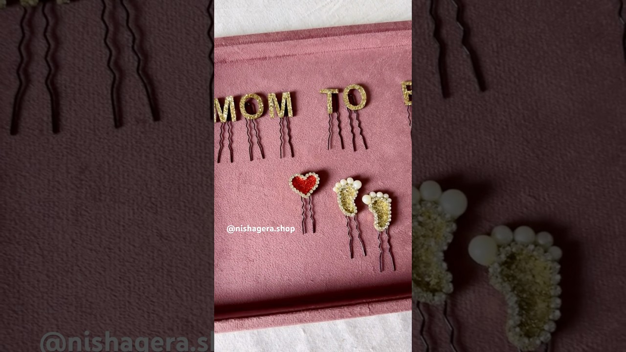Mom-to-be glow, now with the cutest hair pins! 👣💖✨ #babyshower #momtobe #photoshootideas