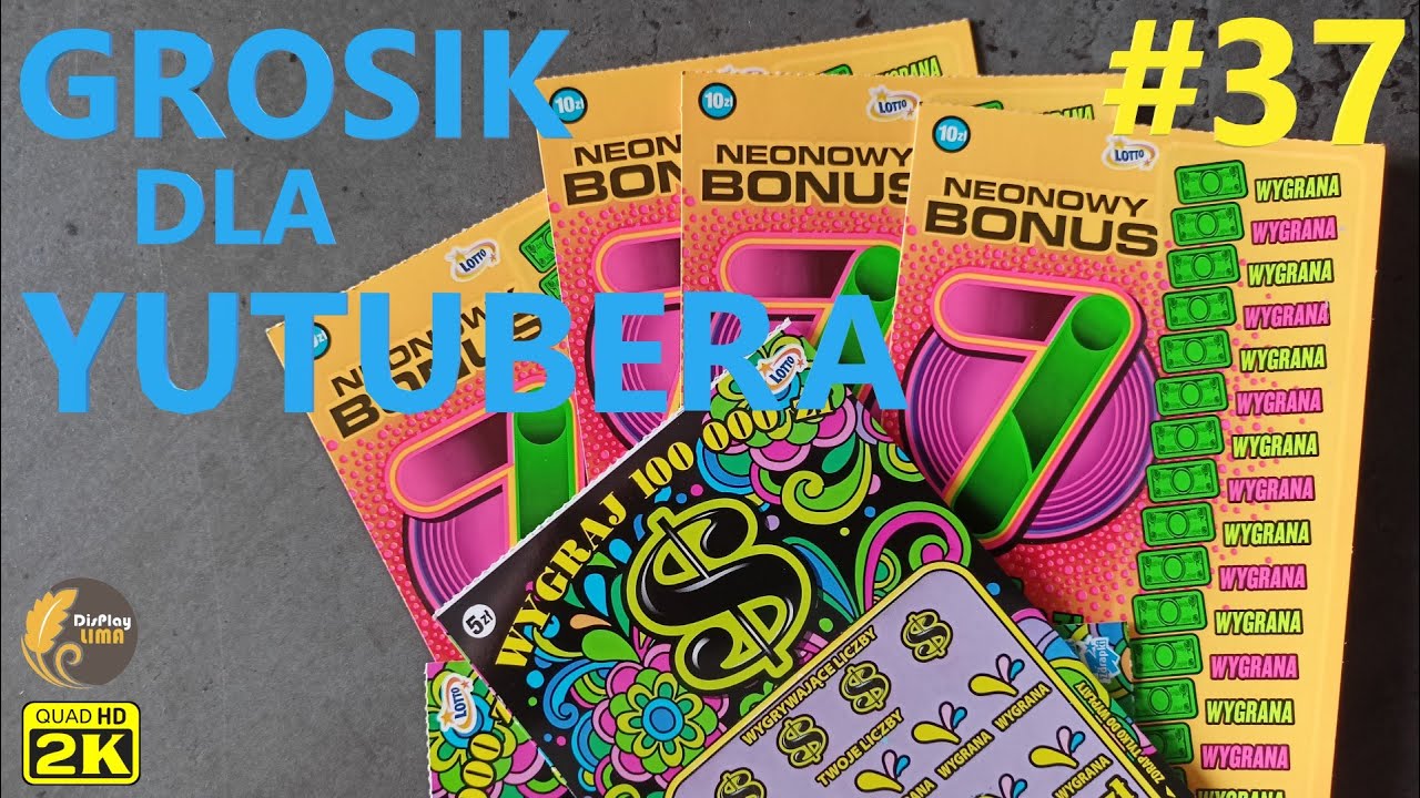 #37 Neonowy BONUS, Bardzo przyjemna zdrapka ! mix 5️⃣0️⃣zł 🔞💰 ZDRAPKI LOTTO - GROSIK dla Yutubera !!