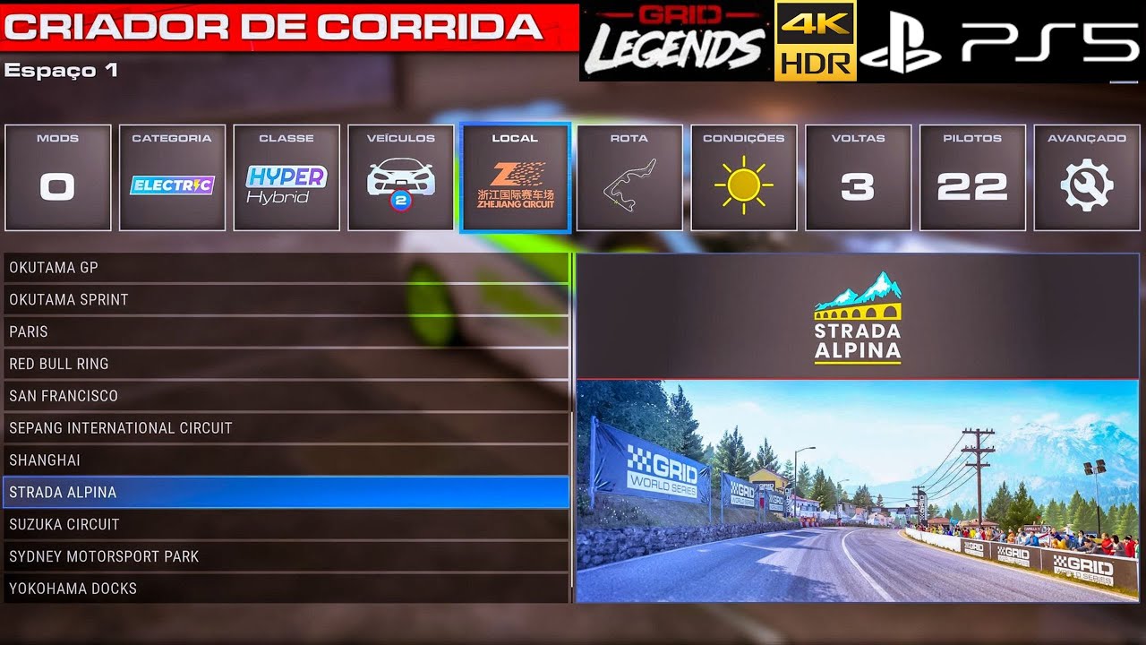 Grid Legends - Todos os circuitos do jogo - PS5 (4K 60FPS HDR).