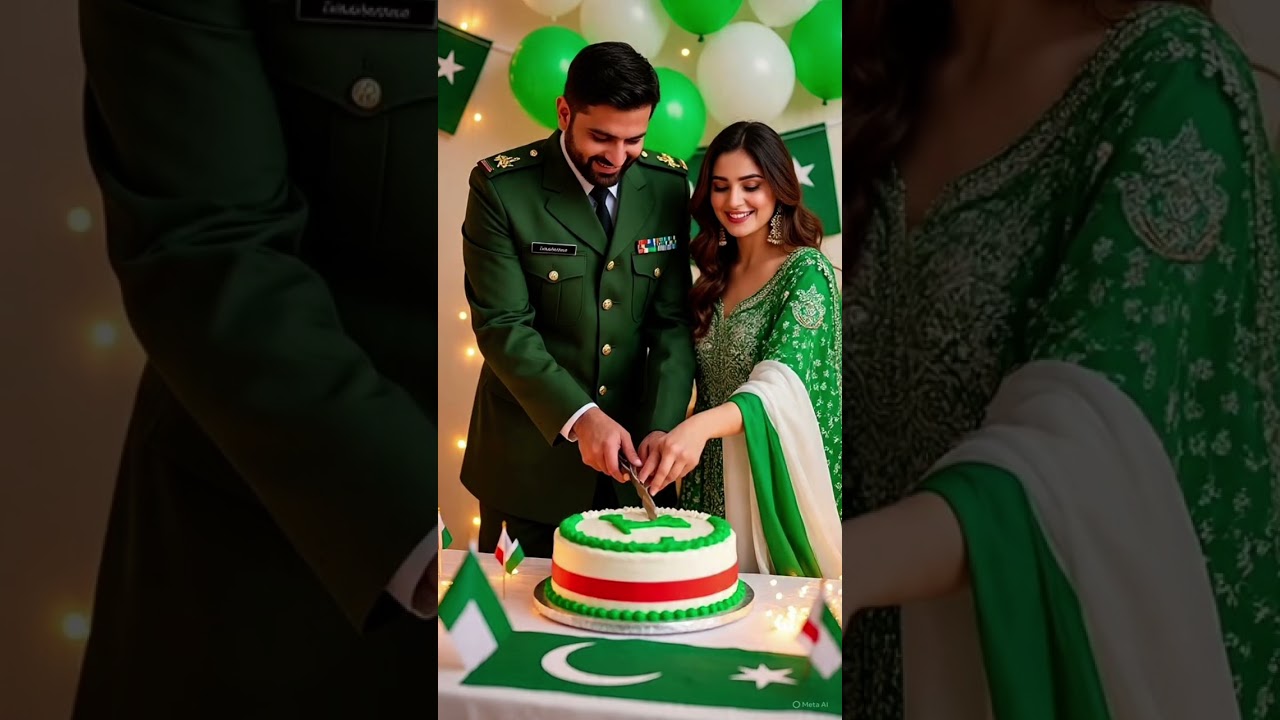 Pakistani Army Man Celebrates 14 August with Wife | Independence Day Cake Cutting