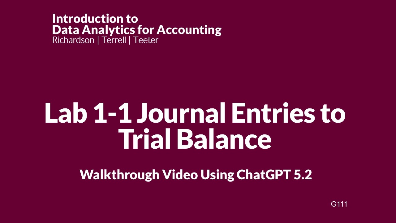 Lab 1-1 GenAI Video Journal Entries and Trial Balance