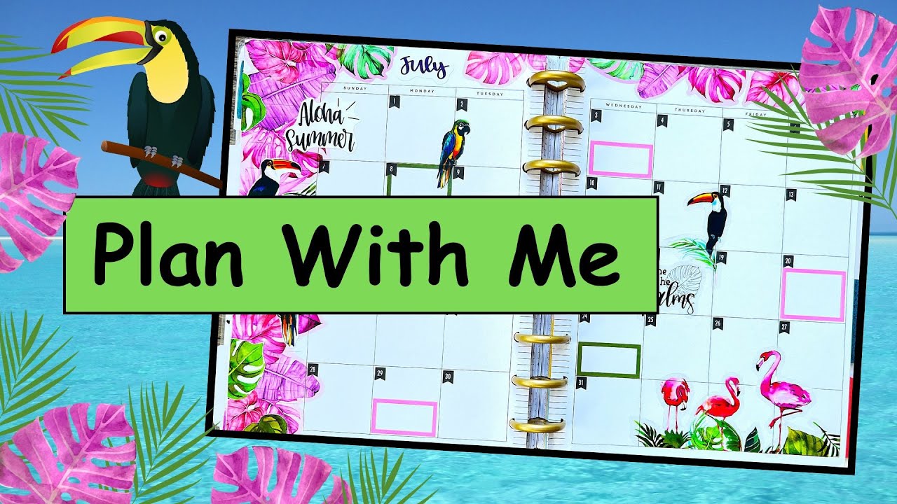 Tropical Spread - Plan With Me - Happy Planner - Live Love Posh - Amanda Plans Her Day