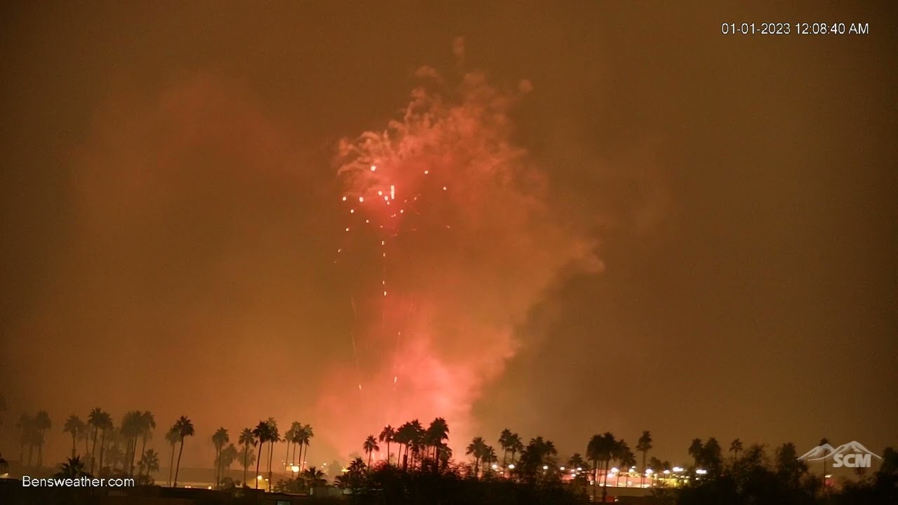 Palm Springs, CA 2023 New Years Fireworks Display (downtown Palm Springs)