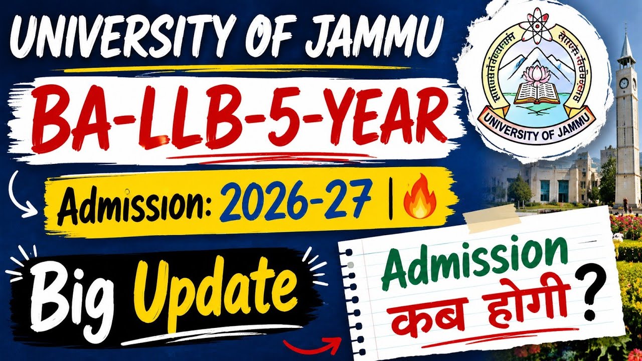 Jammu University BA LL.B (5-Year) Admission 2026-27 | Full Details 🔥|