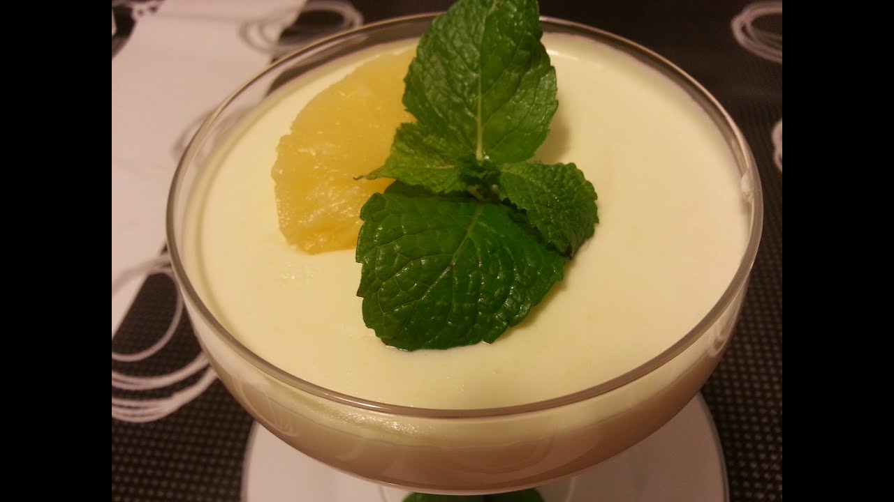 Mousse de ananás feito com gelatina, facil e rapido de fazer