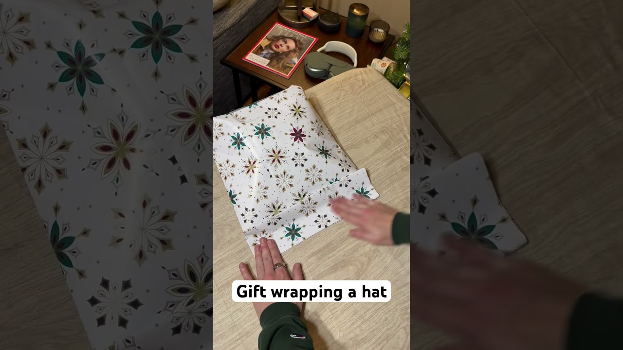 How to gift wrap a hat! #giftwrapping