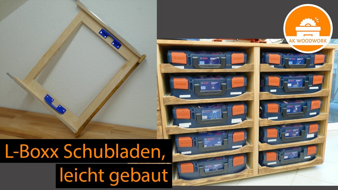 L-Boxx Schubladen selber bauen – saubere Werkstatt-Organisation mit Vollauszügen.