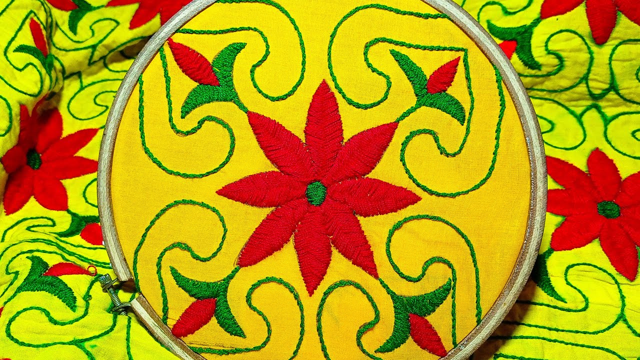 Hand Embroidery; Nokshi Katha Design; ছাপ দেয়া কাঁথা সেলাই পদ্ধতি ; নকশী কাঁথার ডিজাইন