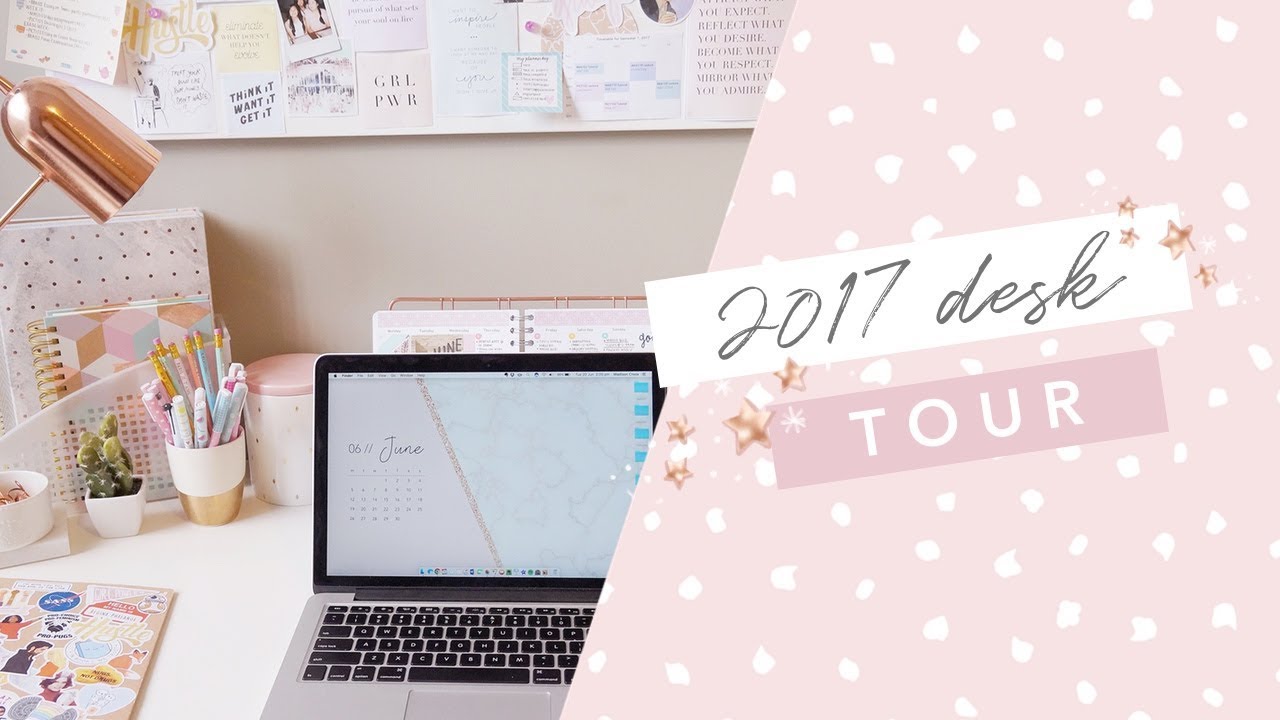 2017 desk tour ✨the girly geek