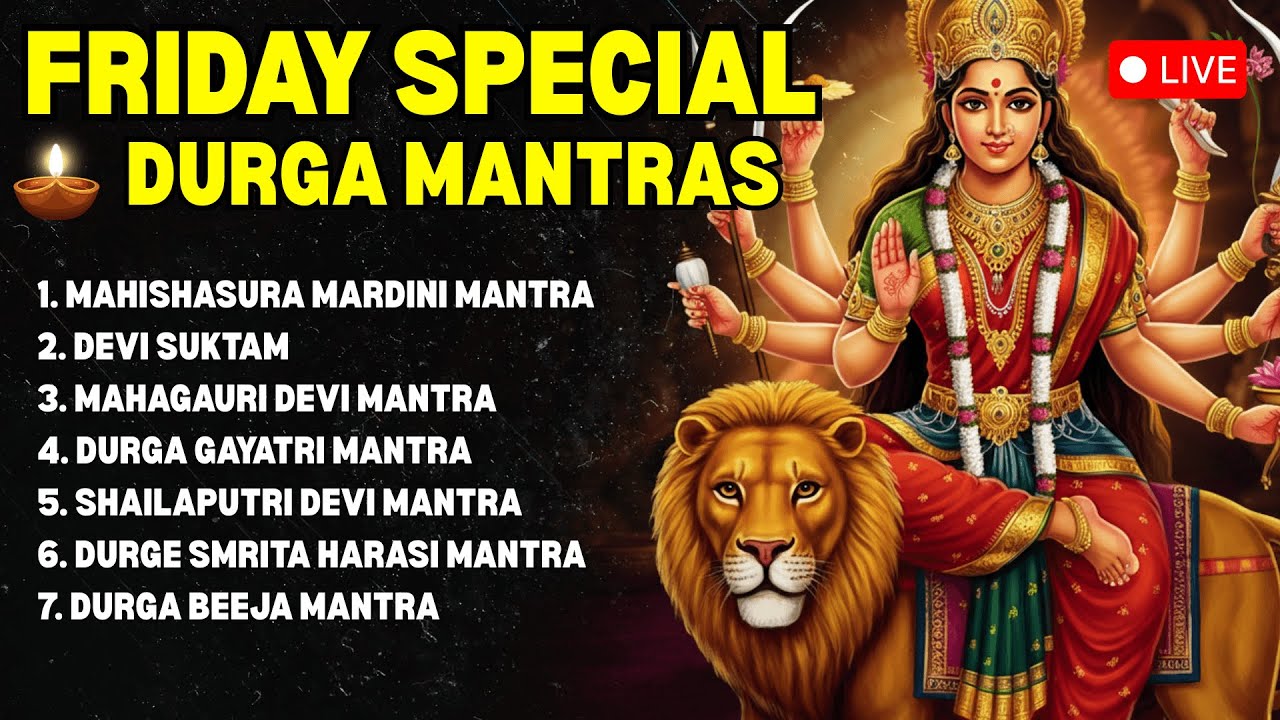🔴 LIVE 🔴 Friday Special Durga Maa Mantras | Non-stop Durga Devi Mantras