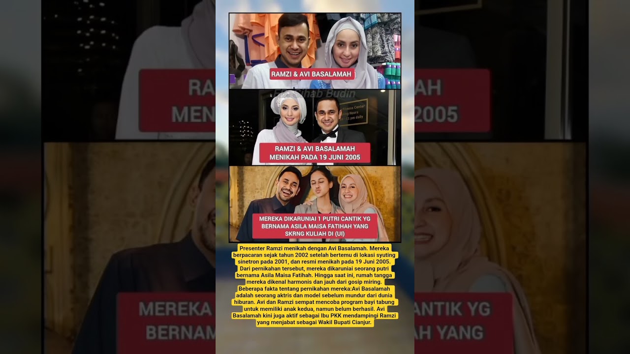 Ramzi menikahi Avi Basalamah Mantan Model dan Artis, Kekuarga Mereka Jauh dari gosip miring #shorts