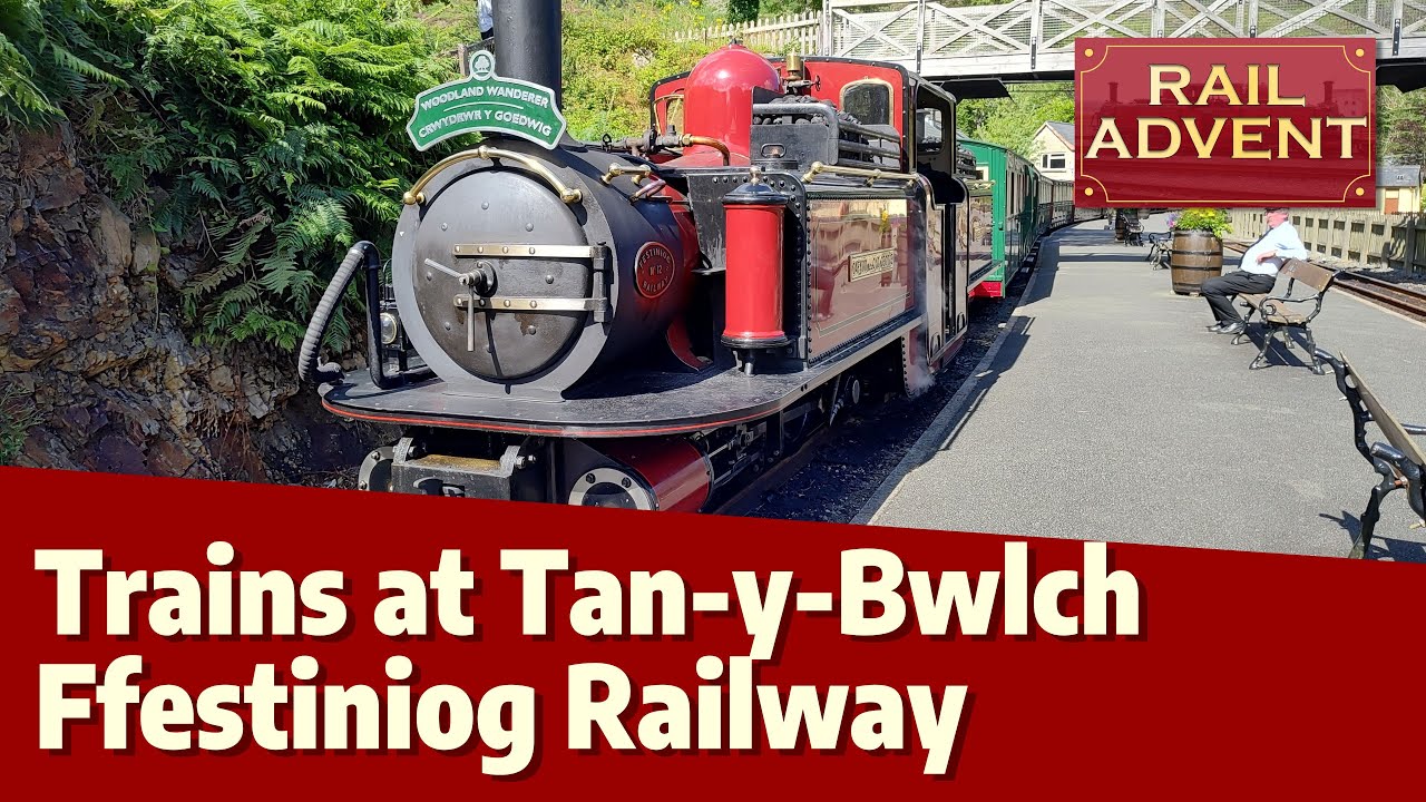 Steam trains at Tan-y-Bwlch, Ffestiniog Railway (4K)