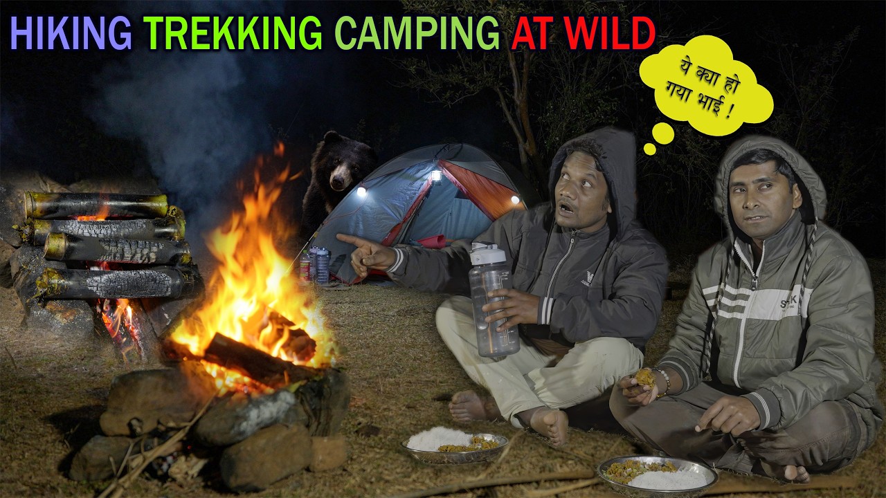 Wild Hiking, Trekking & Camping Adventure 🌲🔥 | Bamboo Chicken Cooking in Jungle 🏕️ Nature Camp #vlog