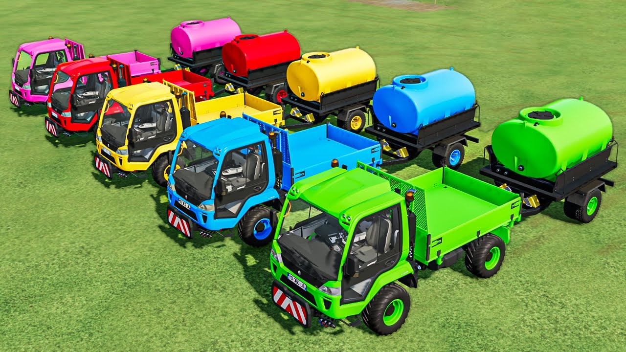 Mini TRUCK of Colors! Transport Lindner Unitrac and TANKER to Animal Farm! Farming Simulator 22